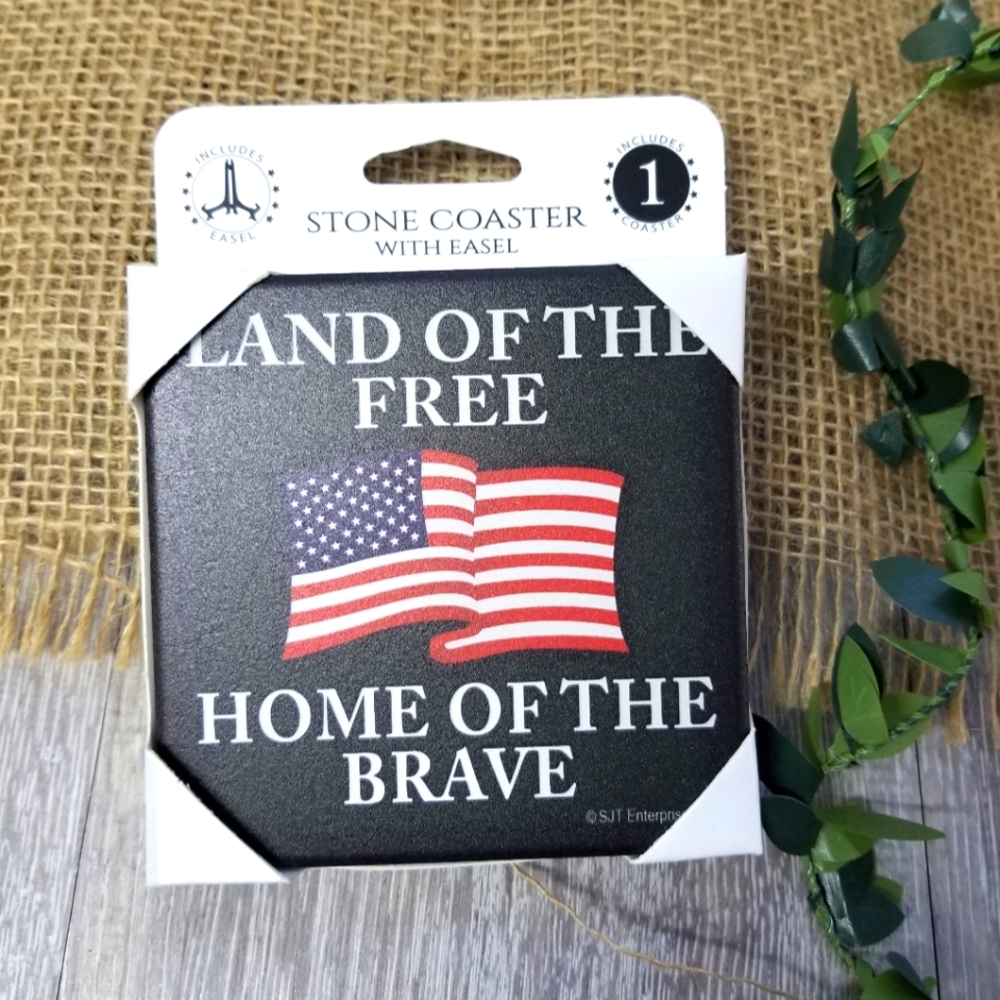 "Land Of The Free" Stone Coater W/ Easel